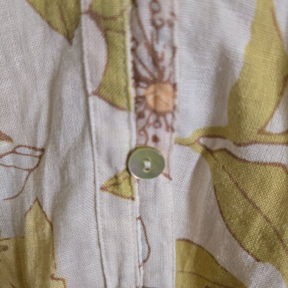 Rails Mariah Top Citrus Floral Linen Blend 3/4 Balloon Sleeve Size S - Picture 10 of 13